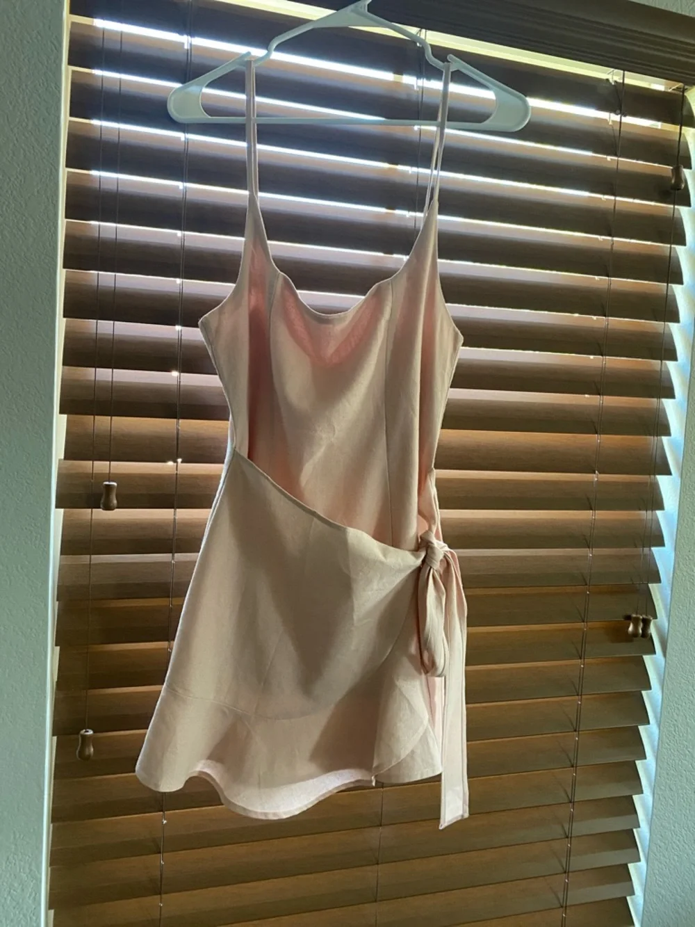 Princess Polly Blush Pink Satin Mini Dress with Side Tie - Picture 1 of 3